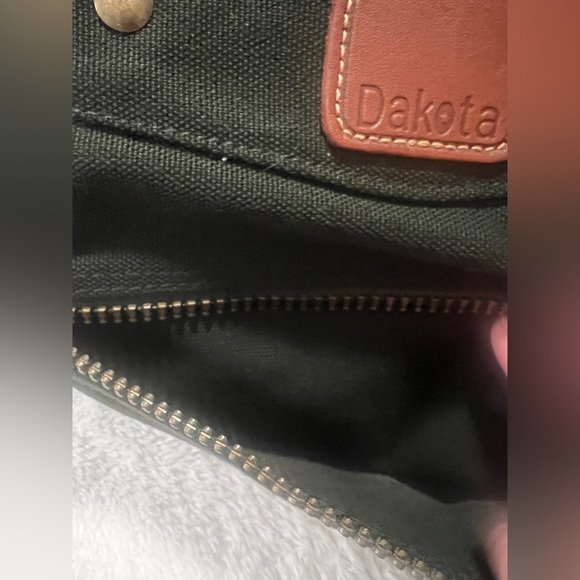 Vintage Dakota Utility Duffle Weekender Bag Dark Green Leather Straps 22” x 17” - Picture 11 of 16